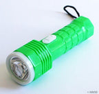 Close-up of the 10cm mini plastic torch showing its design