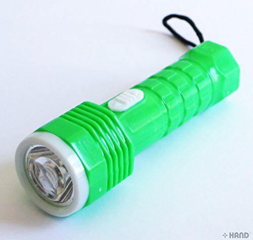 Close-up of the 10cm mini plastic torch showing its design