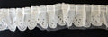 Close-up of white two layers nylon ruffle trim