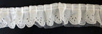 Close-up of white two layers nylon ruffle trim