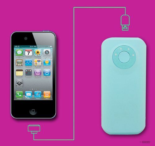 Power bank displayed with various electronic devices