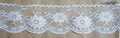 White non-stretch nylon lace borders on a roll, 58 mm wide.
