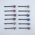 Stylish Heart Crystal Hairpin Barrettes - Pack of 2 Pairs