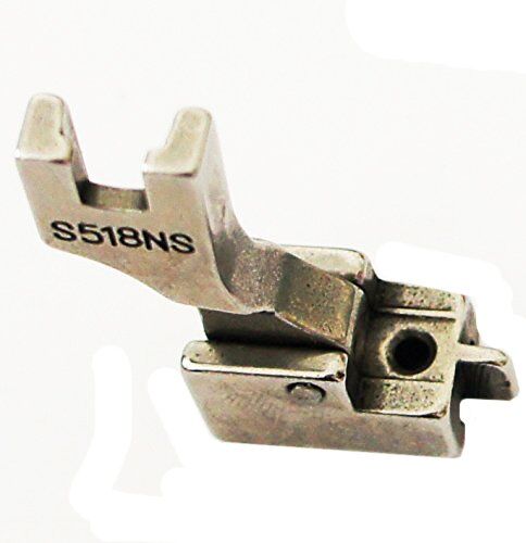 Close-up of the industrial sewing machine zip foot