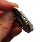 Close-up of a feed dog for walking foot sewing machines.