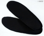 Close-up view of black PU material used in men's insoles