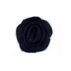 Knitted Black Decorative Rosettes Sew on Trim with Net Backing - 1 Metre Appx 12 pcs (8 x 8 cm)