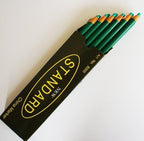 12 Non-Sharpening Wax China Marker Pencil, Green Colour 17cm