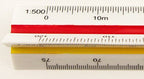 Multiple scales displayed on the professional metric ruler.