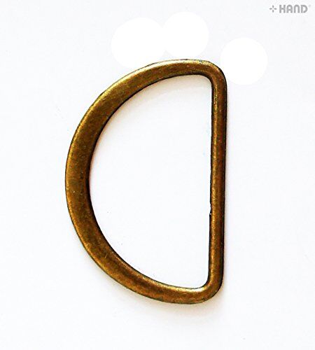 Pack of 20 antique gold metal D shape handbag buckles displayed.