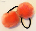 A Pair of Lovely Pom Pom Hair Bands, Decorative Pom Poms w/Band - 2" pom pom (Salmon Pink)