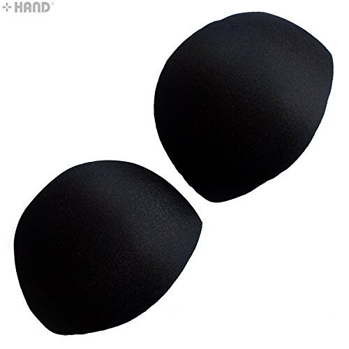 Two pairs of black bra pads for sewing projects.