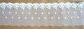 Embroidered tulle lace border in white, 100mm drop.