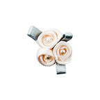 Pretty 3 Pearls Light Pink Ribbon Roses Trims for Clothing and Accessory Embellishment - Pack of 20