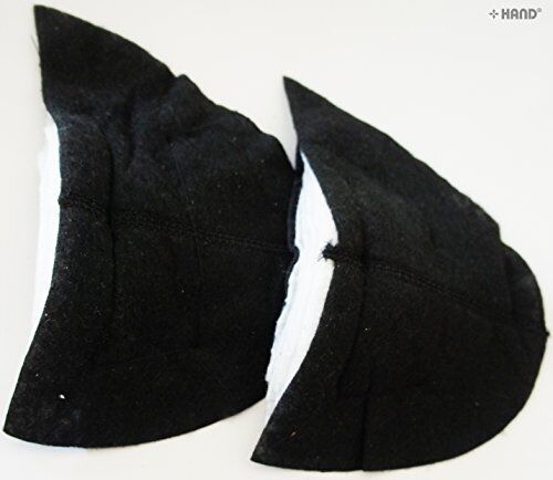 Two pairs of black thick wadded shoulder pads displayed together.