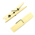 Natural bamboo clips for hanging laundry and crafts.