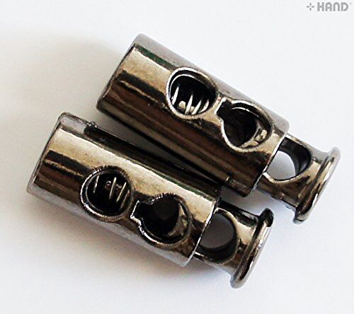 Two-hole design of the dark copper tone cord locks for easy use.