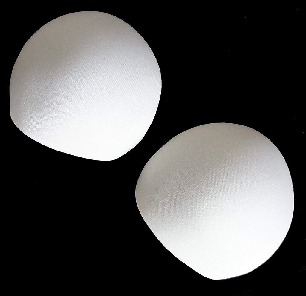 Two pairs of XL white comfortable bra pads displayed.