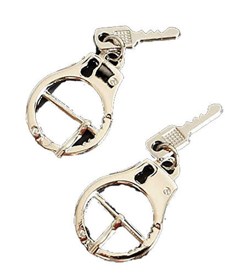 Five pairs of polished silver tone shackles shape buckles
