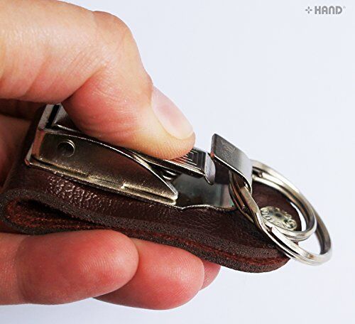 Keyring buckle attached to a belt loop for demonstration.