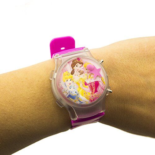 Watch displaying time, date, and seconds with LED light feature.