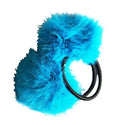 A Pair of Lovely Pom Pom Hair Bands, Decorative Pom Poms w/Band - 2 (Sea Blue)