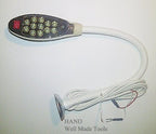 Gooseneck lamp with 12 LED lights positioned over a sewing project