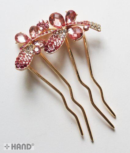 Two elegant hair slide combs with crystal rhinestones