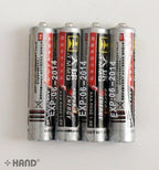Close-up of AAA batteries in packaging