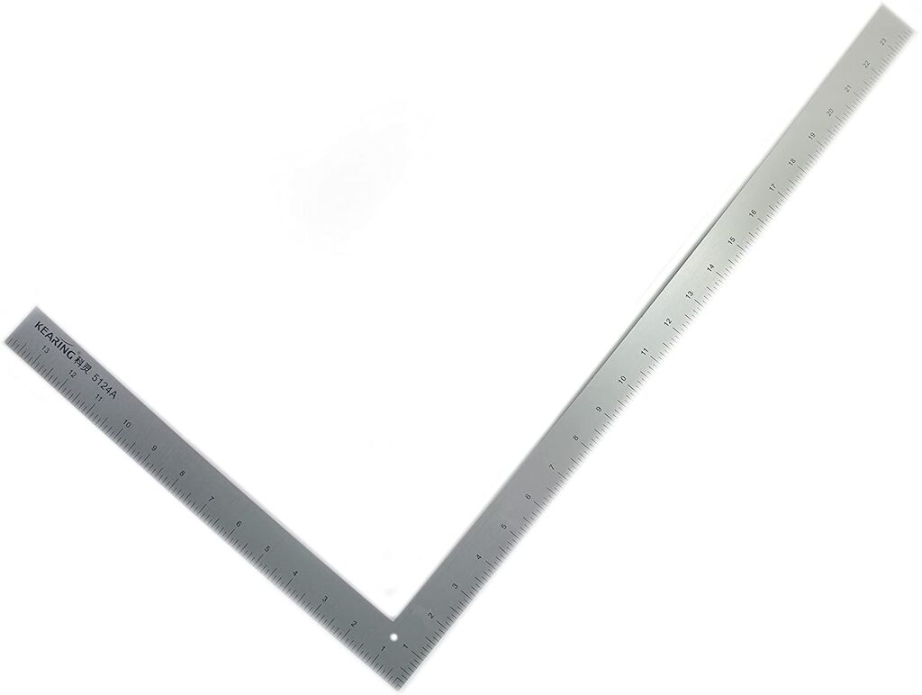 Double sided aluminium ruler showing precise markings