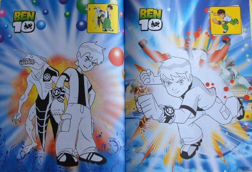 Child using colouring book with crayons and stickers