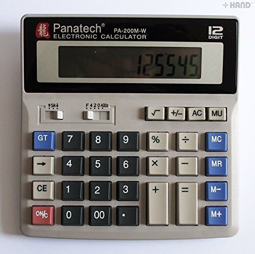 Close-up of the PA-200M-W professional calculator keys.