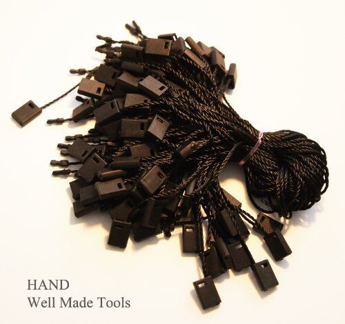 Pack of 1000 nylon string and lock hang tags for easy attachment.
