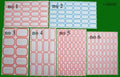 Image of 45 x 25 mm blue border labels on a sheet