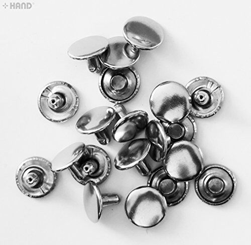 2-part Plain Flat Silver Press Studs Assorted Sizes (PSS09 - 12mm appx 50 pairs)