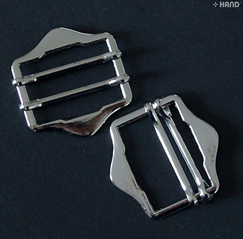 Pack of 20 silver tone shoe handbag buckles arranged neatly