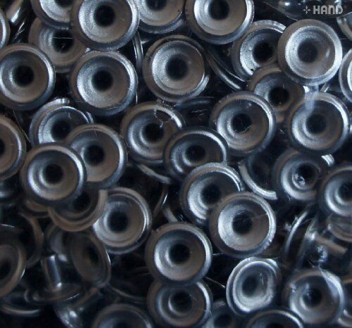 203 4-part Plain Flat Top Press Stud Buttons 12.5mm (203 Silver - appx 220g)