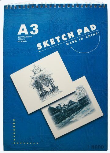 A3 hardback sketch book opened to show plain white pages