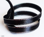® Elegant Black and Silver Craft DIY Party Ribbon Trim - Assorted Width and Styles (NO.FBS04 Satin 7mmx22m)