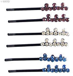 CHP Beautiful Shiny Diamante Crystal Assorted Designs and Colours Hair Pins for All Ages - Pack of 3 Pairs (CHP05)