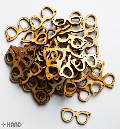 Craft project using small wooden glasses trims