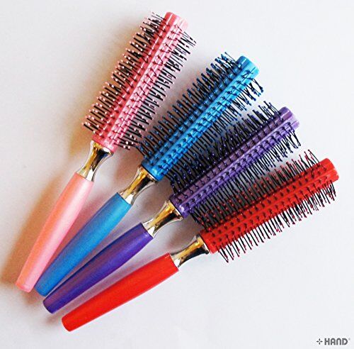 Side view of the plastic curly hair styling brush