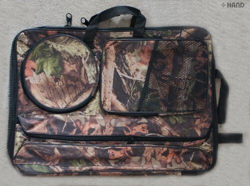 A2 folded backpack with a vibrant leaves design