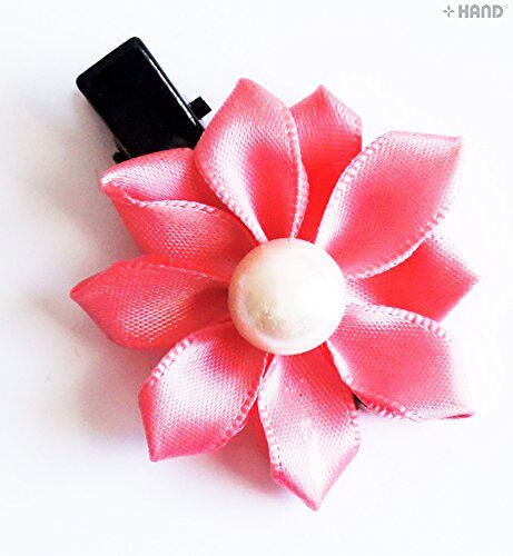 Assorted fabric flower hair clips with pearl detail
