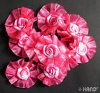 F9 Decorative DIY Craft Assorted Colours Flower Design Trims - pack of 10 (F9-4 Bright Pink)