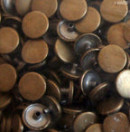 201 4-part Plain Flat Top Press Stud Buttons 15mm (201 Vintage Gold - appx 320g)