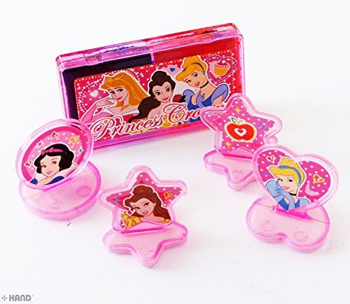 Close-up of the Disney Princess rubber stamps in the set