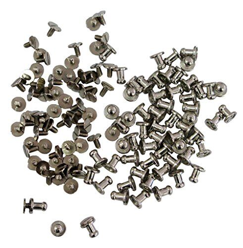 Pack of 50 stylish silver screw in studs for crafts