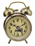 Vintage Jeep alarm clock in metallic finish with clock face