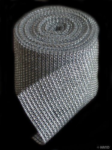 Clear Diamante Ribbon Trim 12cm x 10m